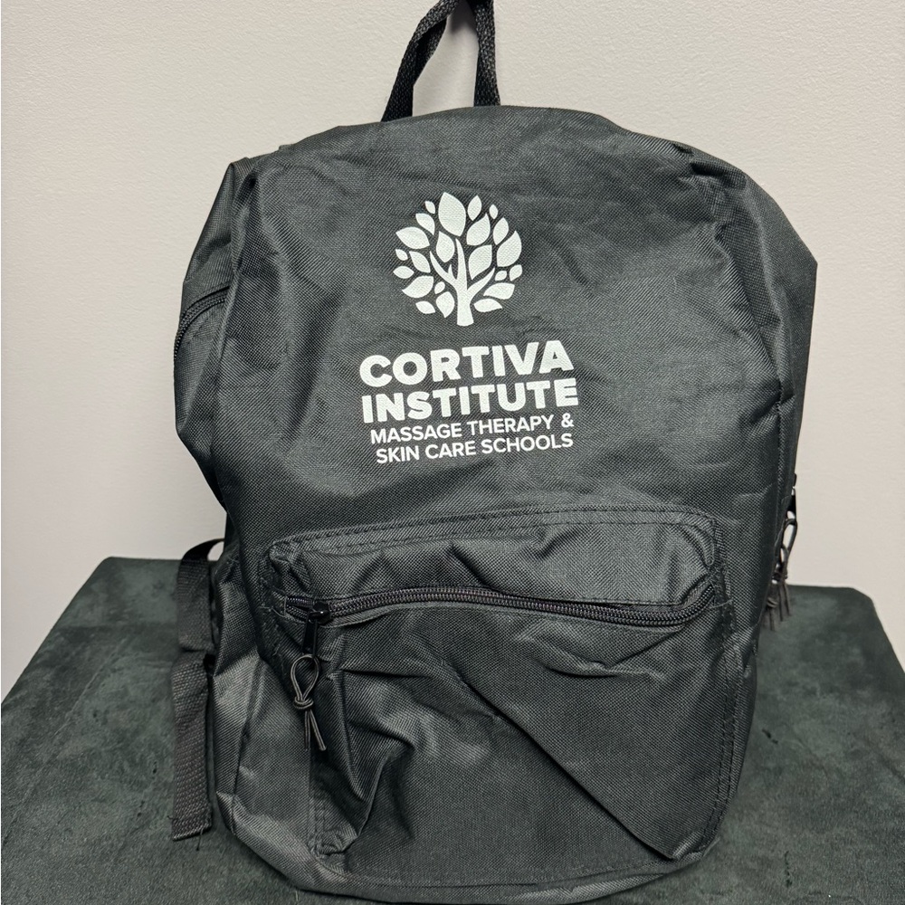 Black Backpack - Massage Therapy & Skin Care Schools logo